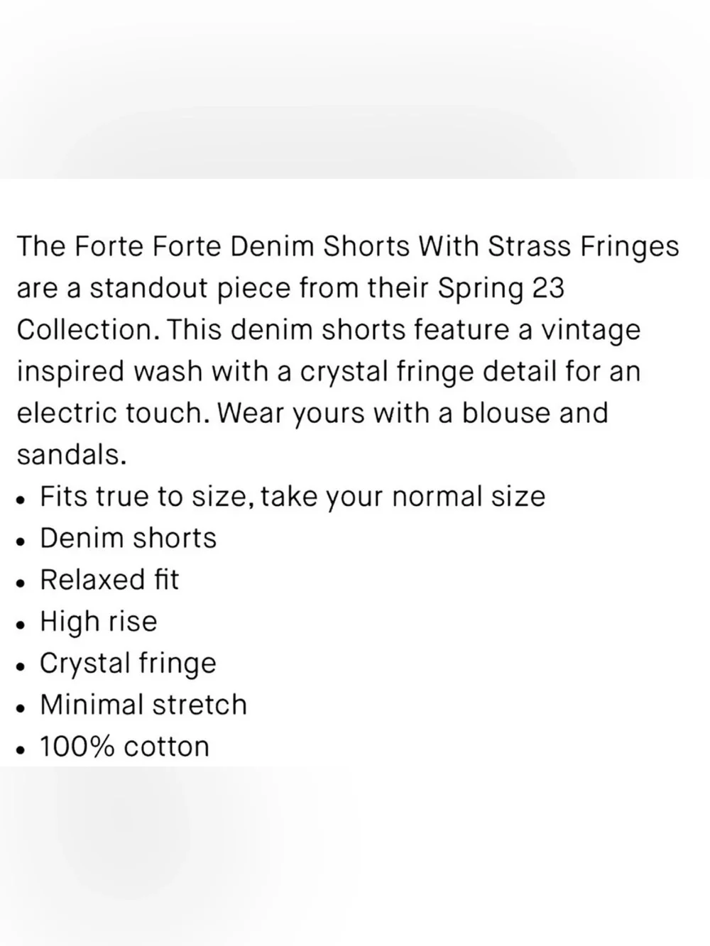 Forte Forte Denim Shorts Crystal Strass Fringe/High waisted/New/ItalianDesigner
